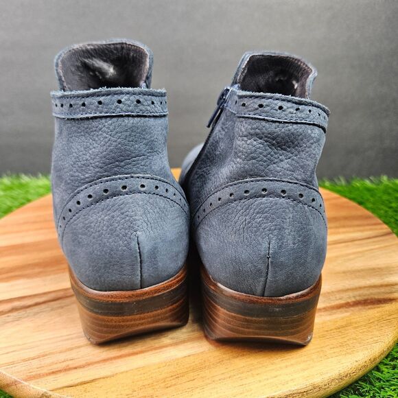 Naot Nefasi Boots Womens 10 EU 41 Blue Leather Ankle Booties Cap Toe Side Zip - Picture 3 of 12